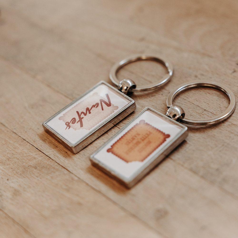 Porte-clés métal rectangulaires imprimés Nantes